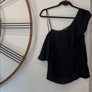 One shoulder flowy blouse